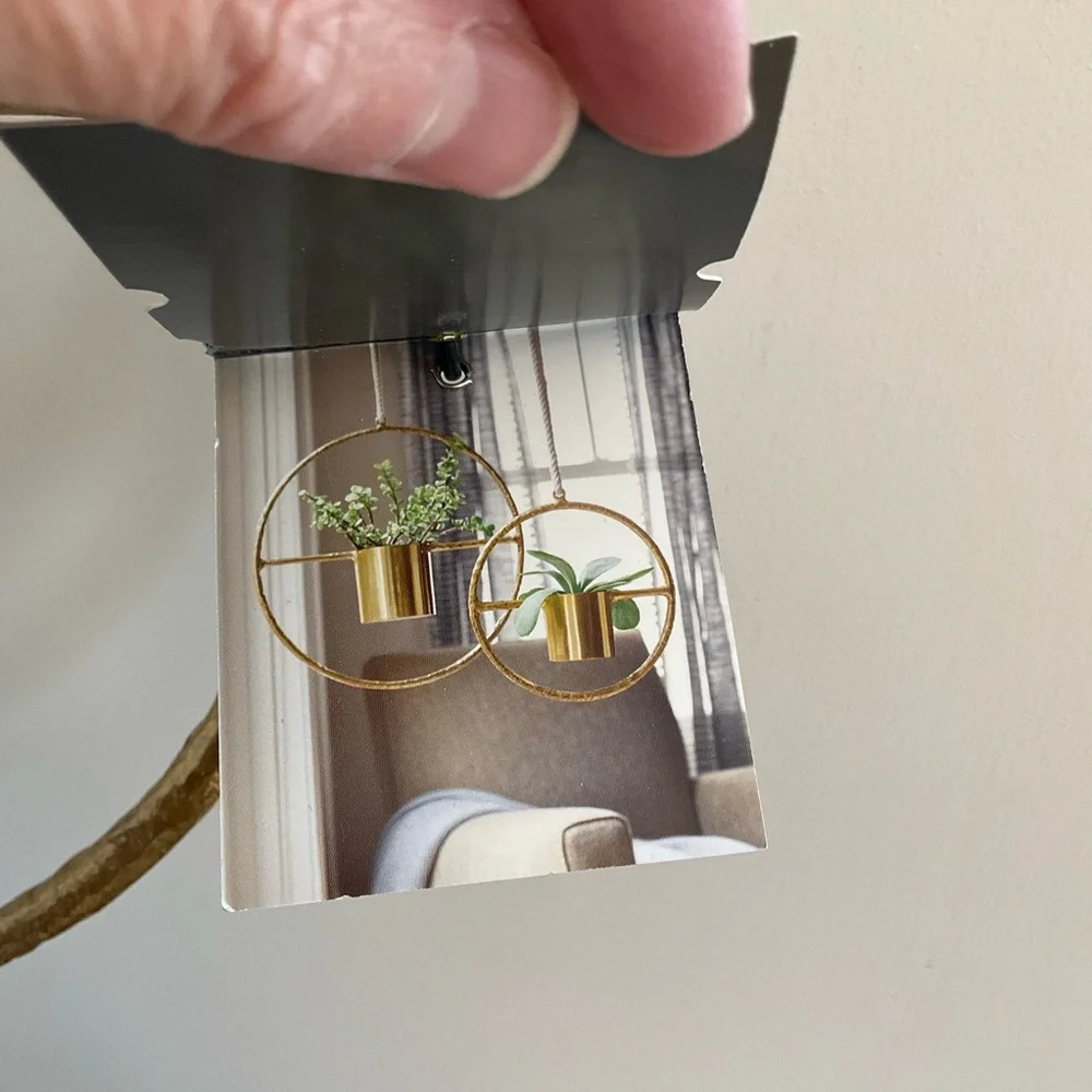 Threshold Gold Hanging Planter Bundle Set of 2 NWT